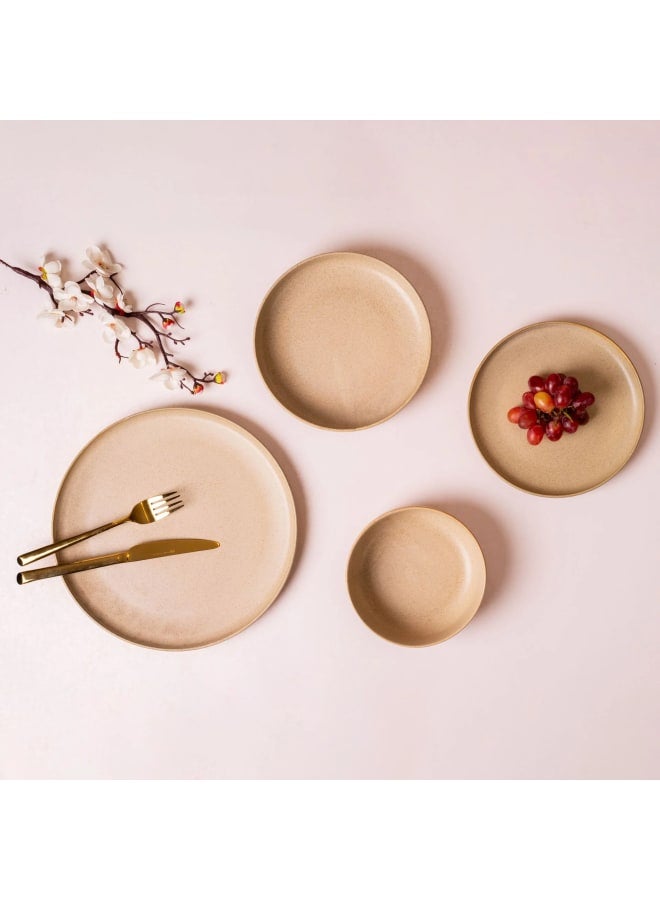 طقم 24 قطعه عشاء بورسلين بلون رملي غير لامع